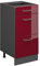 Vicco Küchenunterschrank R-Line, Bordeaux Hochglanz/Anthrazit, 40 cm mit Schubladen, AP Anthrazit
