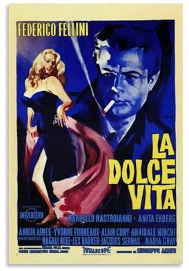 ijshndgn La Dolce Vita Poster, Vintage-Kunst, Raumdekoration, ästhetisches Poster für Schlafzimmer, Wohnzimmer, Wände, Wandbild, 30 x 45 cm, ungerahmt
