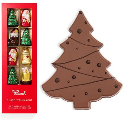 Rausch Weihnachts-Bundle – Weihnachtsbaum Venezuela 43% + Süße Weihnacht ​​10 festliche Weihnachtsfiguren aus heller Edelkakao-Schokolade
