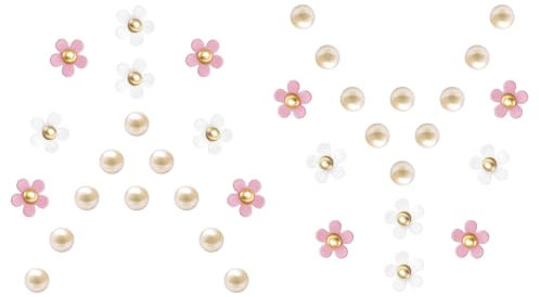 Crocs Bijouterie Anstecker Blumen Schuh Charms mit Knöpfen PVC-Perlenblumen-Schuhdekorationsanhänger für Frauen - 36 Stücke