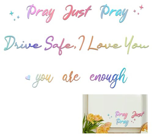 GOMAKERER 3 Stück Drive Safe Spiegel Aufkleber Wandtattoo Sprüche 3 Stile Selbstklebende Rückspiegel Aufkleber Mit Inspirierenden Positiven Zitaten Für Autofenster Und Türen