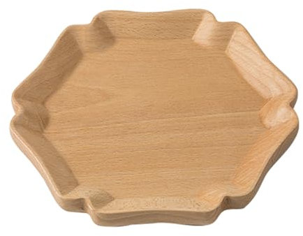 KNUFENG Beech Wood Dinner Plate with Lace Molding, Serving Tray, Bread Charcuterie Board for Fruit Salad Pizza Platter Vegetable Food Dish Charger Plates(Size:20 * 20 * 2CM,Color:C)