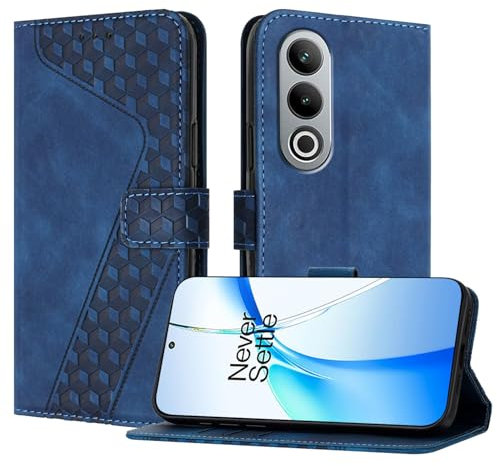 OKZone Coque pour OnePlus Nord CE 4, Etui Protection Housse Premium en Cuir PU Portefeuille Étui Téléphone [Fermoir Magnétique] [Fentes pour Cartes] Flip Case(Bleu)