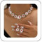 Zoestar Brautschmuck-Set mit glitzernden Strasssteinen, Halskette und Ohrringen, formeller Modeschmuck für Damen (Rot)