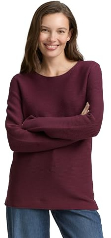 TOM TAILOR Damen 1016350 Pullover, 16427-bordeaux red, XL