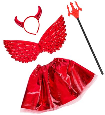 ifundom Juego De 4 Diademas De Para Halloween Disfraces Para Niños Y Niñas Accesorios De Cosplay Falda Alas Y Palo