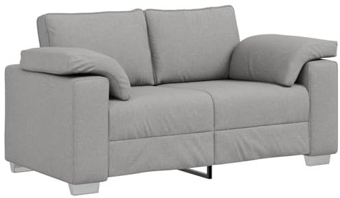 vidaXL Zeitgenössisches Cloud Grau Zweisitzer Sofa Gepolsterte Bequemlichkeit Stylische Indoor Möbel Aus Strapazierfähigem Polyester Und Naturholz Ideal Für Wohnzimmer Sitzgelegenheit Couch