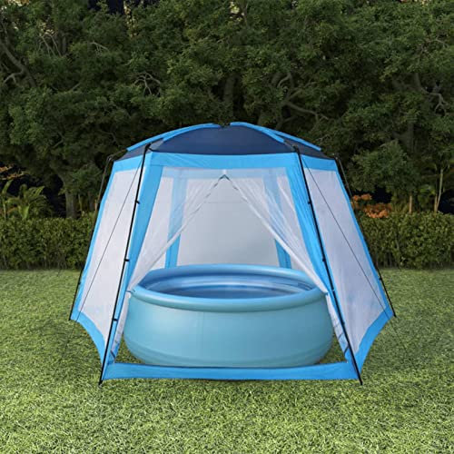 Fasba Pool-Zelt 500x433x250 cm Blau Pooldach, Pool-Pavillon, wasserdichtes Zelt, Poolpartyzelt, Poolüberdachung