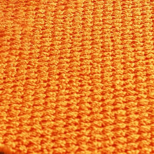 ELzEy Selbstklebende Teppichfliesen, abnehmbare quadratische Teppichfliesen, Nahtlose Optik, Selbstklebender Teppichboden, 1 Stück(Orange)