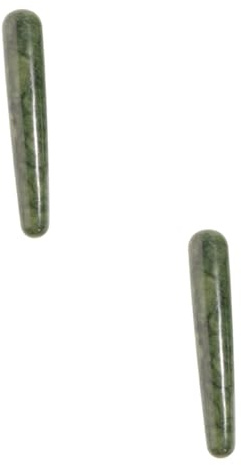 WRITWAA 2 Stück Jade Massagegerät Rückenmassage Roller Jade Roller Muskelmassage Körper Triggerpunkt Massagewerkzeug Akupunkturpunkt Stäbchen Massagegerät