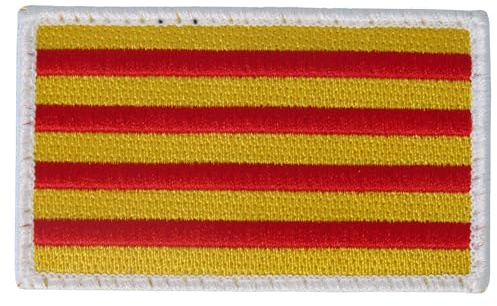 Katalanischer Aufnäher 8 × 5 cm – Patch zum Aufnähen auf Tasche, Jacke, Tasche – Bretagne, Korsika, Normandie, Nord, Okzitanien, Baskenland