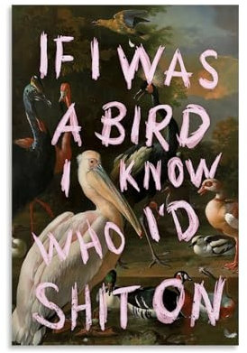 RYTRHNCV Ästhetischer Kunstdruck auf Leinwand, Motiv If I Was A Bird, Heimdekoration für Schlafzimmer, Wohnzimmer, 20 x 30 cm, ungerahmter Stil
