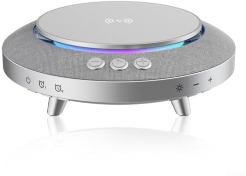 Besshepplo Smart Wireless Speaker With Night Light Bedside Lamp Music Player Wireless Mobile Phone Charger For Adults Kids Office Bedroom Camping