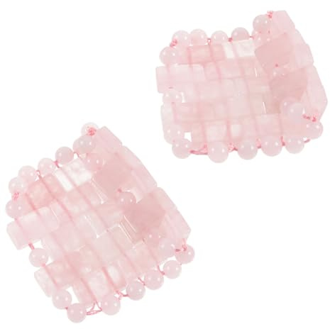 minkissy Rose Quartz Eye Mask Cold Compress Cooling Eye Cover Relieves Fatigue Polished Massage Tool for Sleep and Relaxation