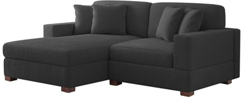 HTI living Ecksofa mit Ottomane Links Xenia Couch Zweisitzer Anthrazit