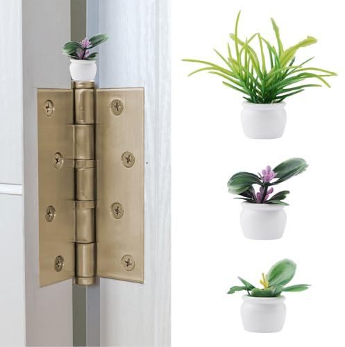 UFURMATE Hinge Head Home Decoration 3Pcs Magnetic Mini Potted Plant Decorative Topper for Hinges Creative Succulent Hinge Heads Magnets Ornaments (Plants A)