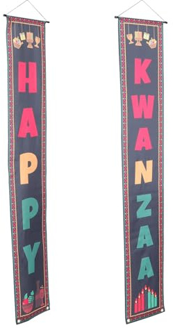 Toyvian Türanhänger und Einfach zum Aufhängen Wiederverwendbar 2 Stück aus Polyester Kwanzaa in Schwarz für Feiertagsdekoration an Haustür oder Veranda