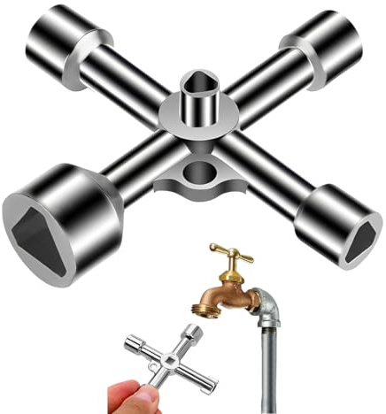 LAKJUOZ Chiave Triangolare Per Bidoni Della Spazzatura - 5 Misure (7/10/12/13/18Mm) - Chiave Universale Per Serrature Paletti Di Chiusura, Contatori Gas/Acqua E Armadietti Elettrici