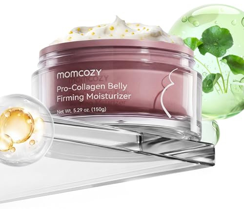 Momcozy Pro-Collagen Schwangerschaftscreme, Dehnungsstreifencreme für Schwangerschaft und Wochenbett, Peptide in Gesichtsqualität und Öl-in-Creme,Hautpflege Narbensalbe,150g