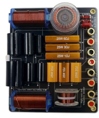 Ubric Altavoz Profesional de 3 vías, 350 W, Divisor de Alto Rendimiento, 750 Hz/5000 Hz, Cine en casa, Etapa de 3 Unidades, Filtro Cruzado de Audio, fácil instalación