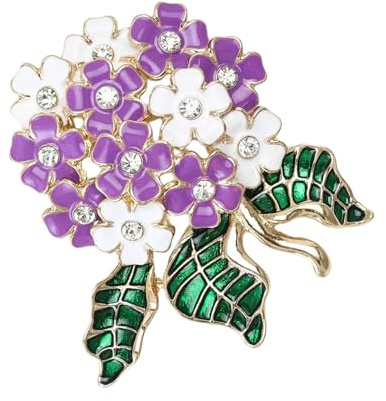 Elegante Hortensien Brosche mit emaillierten Blumen für Damen, Legierung, Schmuck, Accessoire, Geschenk, elegante Blumenbrosche, Anstecknadel