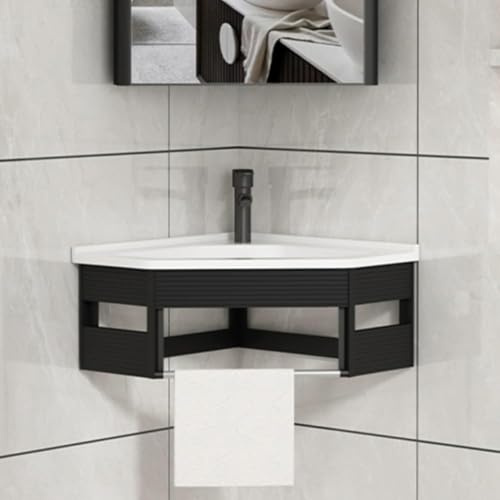 GLJTUO Ensemble Meuble-Lavabo d'angle Mural Moderne avec Toilettes, Idéal pour Les Petits Espaces Et Les Camping-Cars.,