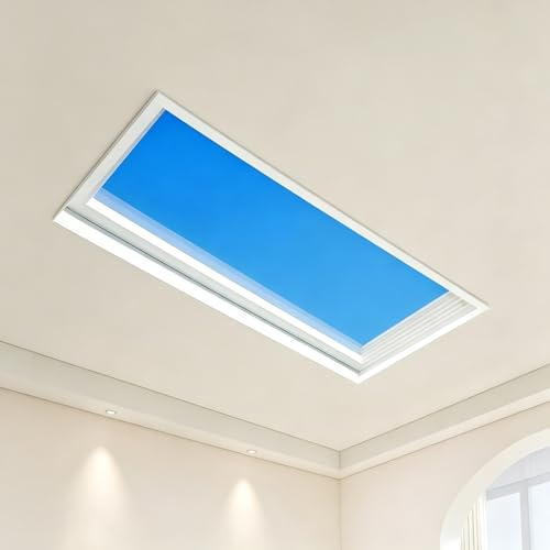 Panel De Techo Smart Blue Sky, Tragaluz Artificial Para Oficinas Y Espacios Comerciales, Lámpara Solar LED De Alta Potencia, Solución De Luz Natural Regulable Para Sótano Y Estudio