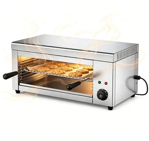 RUODATONLY Salamandra da banco con Grill, 2000W, Griglia a salamandra, fusore per Formaggio in Acciaio Inox, griglia a salamandra da banco per ristoranti, cucine, casa, Toast e panini