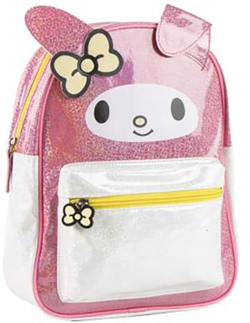 Hello Kitty Kinderrucksack für Mädchen, Einheitsgröße – Freizeitrucksack in Rosa mit Glitzer, verstellbare Träger und Fronttasche mit Reißverschluss, ideal für Spaziergänge und als Geschenk