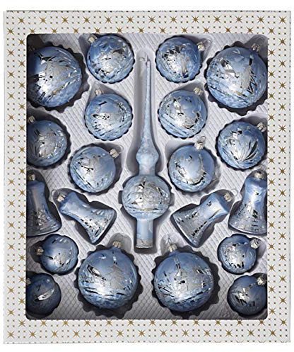 Baumschmuck Sortiment 21teilig eisblau/Winterlandschaft
