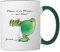 Spreadshirt Janosch Günter Kastenfrosch Küssen Ist Wie Fliegen Tasse Zweifarbig, One size, Weiß/Dunkelgrün