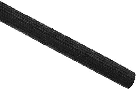 sourcing map Gaine Isolation Tresse 16.4Pied-10mm Haute Température Silicone Fibre Verre Manchon Noir