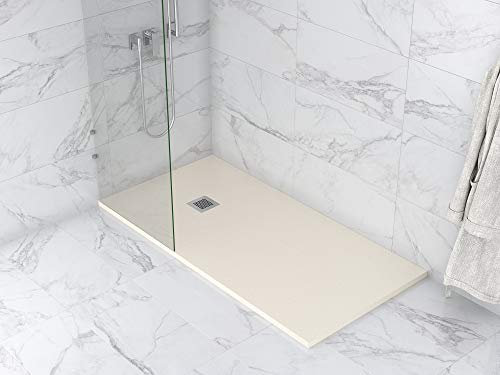 MASAL TECH DESING - Plato de ducha, textura PIZARRA BEIGE 70x150 cm, antideslizante y de fácil colocación.