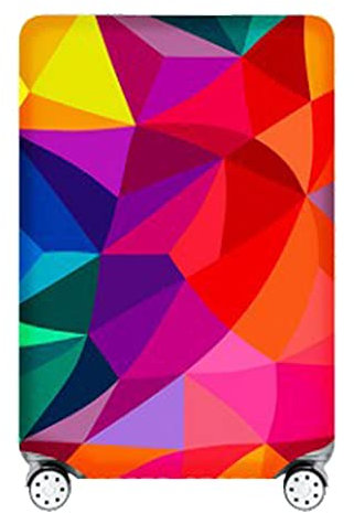 OuLi Store Kofferhülle Elastisch Bambus Kohlefaser 18-32 Zoll Kofferschutzhülle Gepäck Cover Reisekoffer Hülle Kofferschutz Luggage Cover Gepäckabdeckung (Farbgeometrie, S)