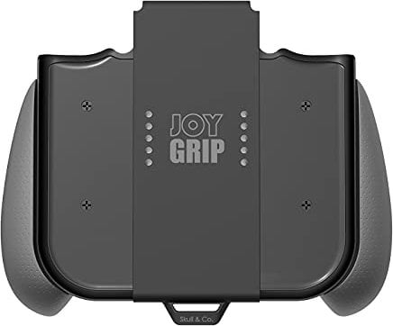 Skull & Co. JoyGrip for Nintendo Switch and Switch OLED Joy-Con Controller: Rechargeable Handheld Joystick Remote Control Holder with Interchangeable Grips - Gray