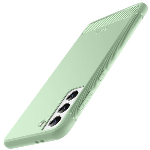 JETech Dünne Hülle für Samsung Galaxy S21 6,2, Dünne Handyhülle mit Stoßdämpfung und Kohlefaser Design (Grün)