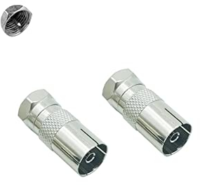 euroharry SAT Antenne Adapter 2 Stück IEC Buchse auf F Stecker (F-Stecker auf Koax-Kupplung) für Antennenkabel, Satellitenkabel, Koaxialkabel