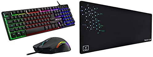 The G-LAB Combo Krypton - Pack Clavier et Souris Gamer Filaire Rétro-éclairage RGB - Clavier Gaming AZERTY USB Anti-Ghosting + Souris Gaming 6 Boutons 3200 dpi & Pad – Tapis de Souris