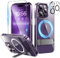 Niunisi Magnetic Case for iPhone 14 Pro Case 6.1-Inch (2022), Slim Kickstand with Screen Protector Compatible with Magsafe Shockproof Crystal Clear Cases Phone Case Cover, Clear