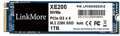 LinkMore XE200 1TB M.2 2280 PCIe Gen 3X4 Internal SSD, Solid State Drive, Up to 2500MB/s for Latop and PC
