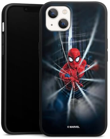Premium Silikon Hülle kompatibel mit Apple iPhone 13 Handyhülle schwarz Case Marvel Spider-Man Kinofilm