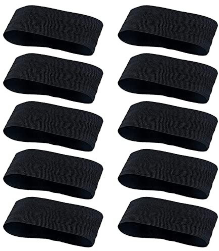 Runmeihe 10 bracciali neri da calcio, elastici neri, fasce per il lutto, chiusura ad anello, fasce nere per calcio, corsa, rispetto, funerale