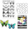 ORIGACH Schmetterling Stempel und Stanzschablonen Set für Kartenherstellung Schmetterling Metall Prägeschablonen und Klarer Stempel für DIY Scrapbooking Fotoalbum