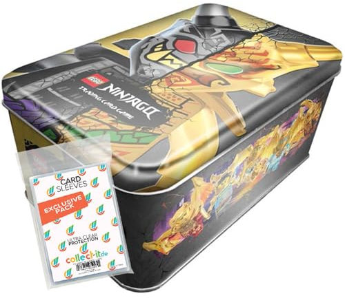 Bundle mit Blue Ocean Lego Ninjago Serie 8 Trading Cards - 1 Tin Box + Exklusive Collect-it Hüllen