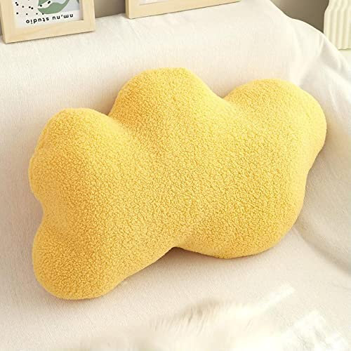 CULASIGN Wolkenkissen, Kissen Wolke Wolkenkissen Kinder Plüschkissen,Dekoratives Kissen für Kinderzimmer Couch Schlafzimmer Sofa (Gelb)