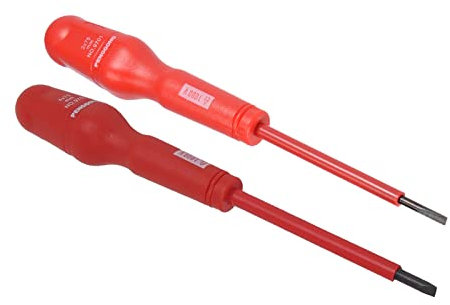 sourcing map 3mm & 4mm Magnetic Tip Insulated Flat Head Slotted Screwdriver 75mm Shaft