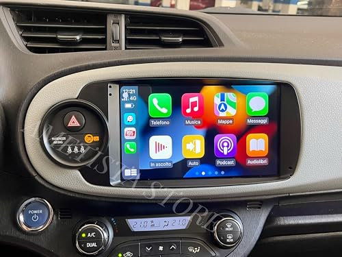 Car Tablet Autoradio 9'' Android 14 da 9 pollici per Toyota Yaris 2012-2020 | WiFi |DAB |Bluetooth |Navigatore| CarPlay/Android Auto wireless | Mantenimento Della Retrocamera Di Serie (2+64GB)