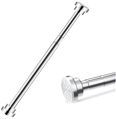 CLKE Gardinenstange Ohne Bohren, 50-80cm Klemmstange, Teleskopstange-Duschvorhangstange/Kleiderstange Teleskop, Spannstange aus Edelstahl, Geeigneter Bereich 55-85cm