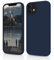 OitiYaa Silicone Case Compatible with iPhone 12/12 Pro Case 6.1 inch, Soft Ultra Slim Protective Shockproof Liquid Silicone Phone Case with Anti-Scratch Microfiber Lining,Navy Blue