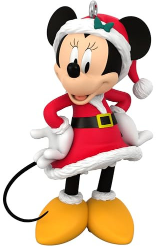 Hallmark Keepsake Weihnachtsdekoration 2024, Disney Minnie Mouse Very Merry Minnie, Geschenke für Disney-Fans: Hängender Schmuck aus Kunststoff mit Aufhänger, Weihnachten